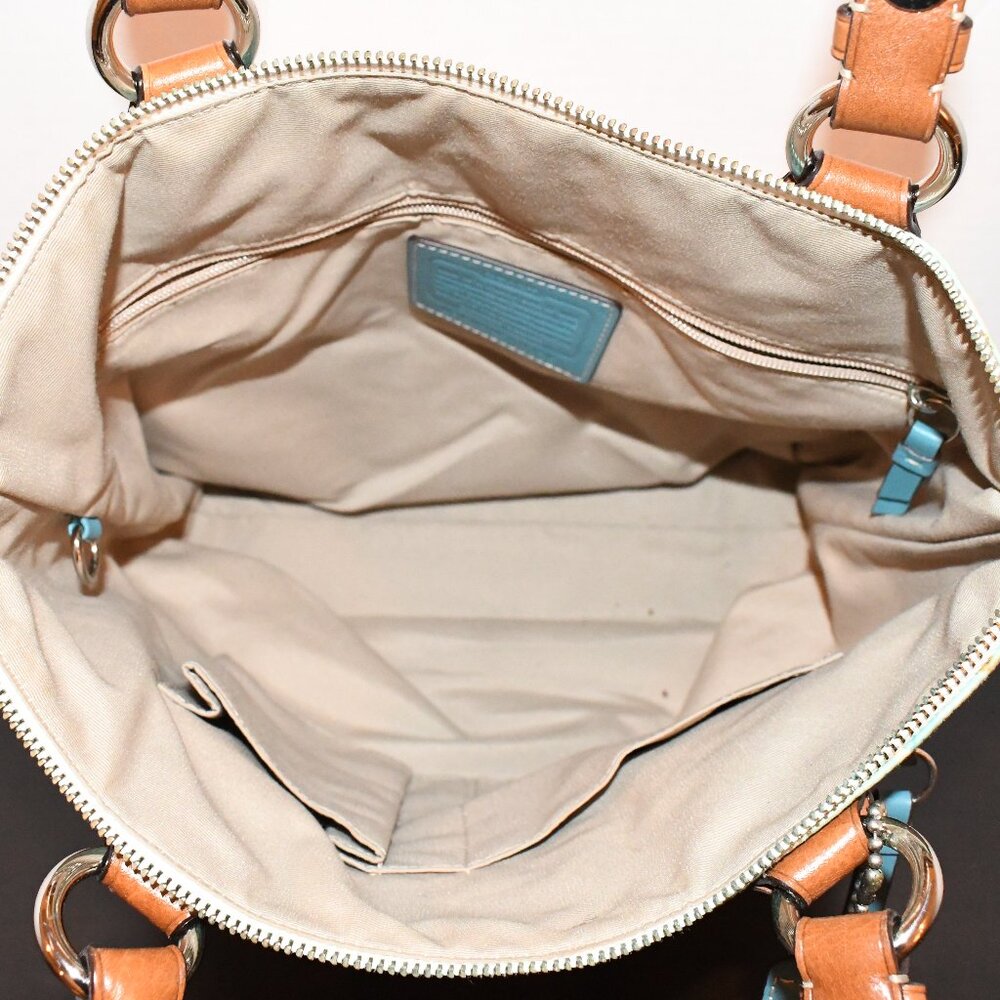 Cute & Colorful Vintage Coach Hampton Watercolor Bucket Tote - Picture 9 of 10